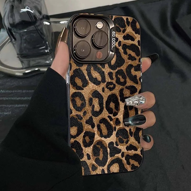 Funda para teléfono con estampado de leopardo