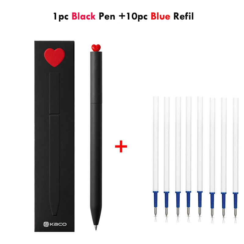 Juegos de bolígrafos de gel KACO, útiles escolares y de oficina para niños, de 0,5 mm de alta capacidad, con forma de corazón o signo del zodiaco, artículos de escritura, regalos de amor, artículos bonitos.