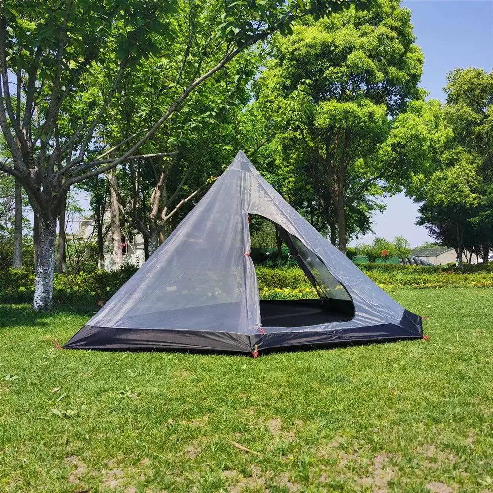 Ultralight Pyramid Tent‘s Inner Tent Outdoor Rodless Summer Mesh Tent Portable Backpacking Hiking Camping Teepee Inside Tent - Lootquake