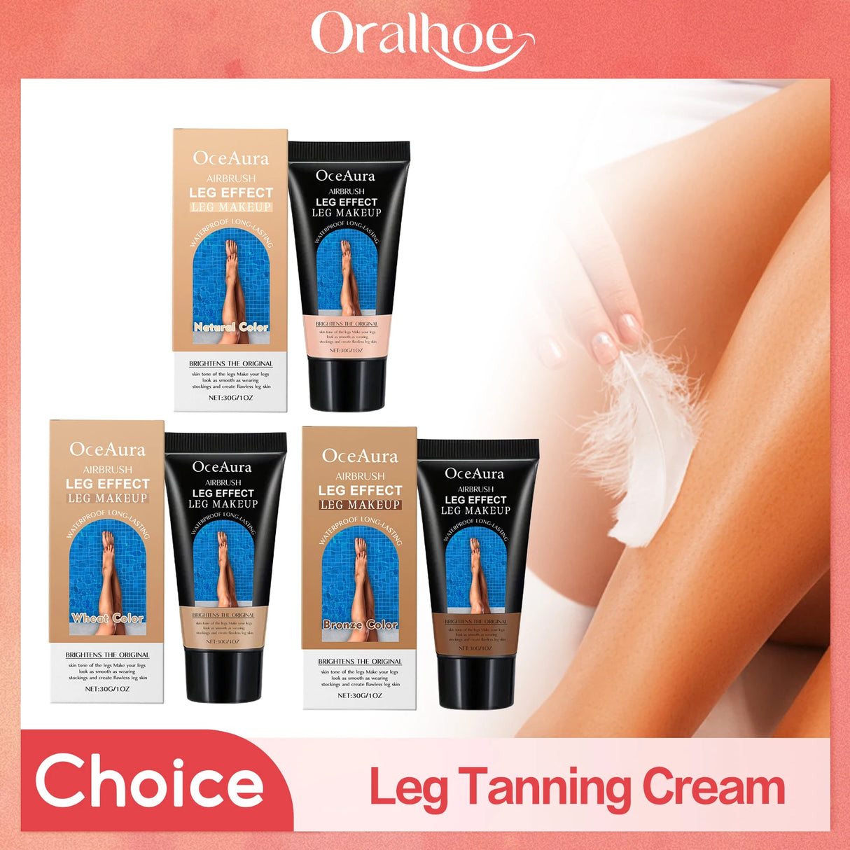 Leg Makeup Lotion Lasting Concealer Even Skin Tone Fake Tanning Waterproof Moisturizing Natural Glow Brown Body Foundation Cream