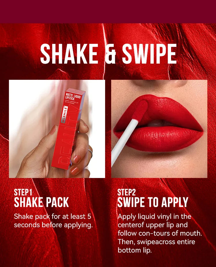 MLSMILE 6 Color Non-stick cup Velvet Satin Gloss Lip glaze Mist Liquid matte lipstick Waterproof long-lasting color liquid