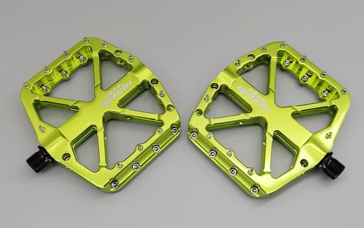 2025 New Bike Pedals MTB Mountain Road Flat Non-slip CNC 3 Sealed Bearings Green Bicycle Pedals Route Cycling Accessories
