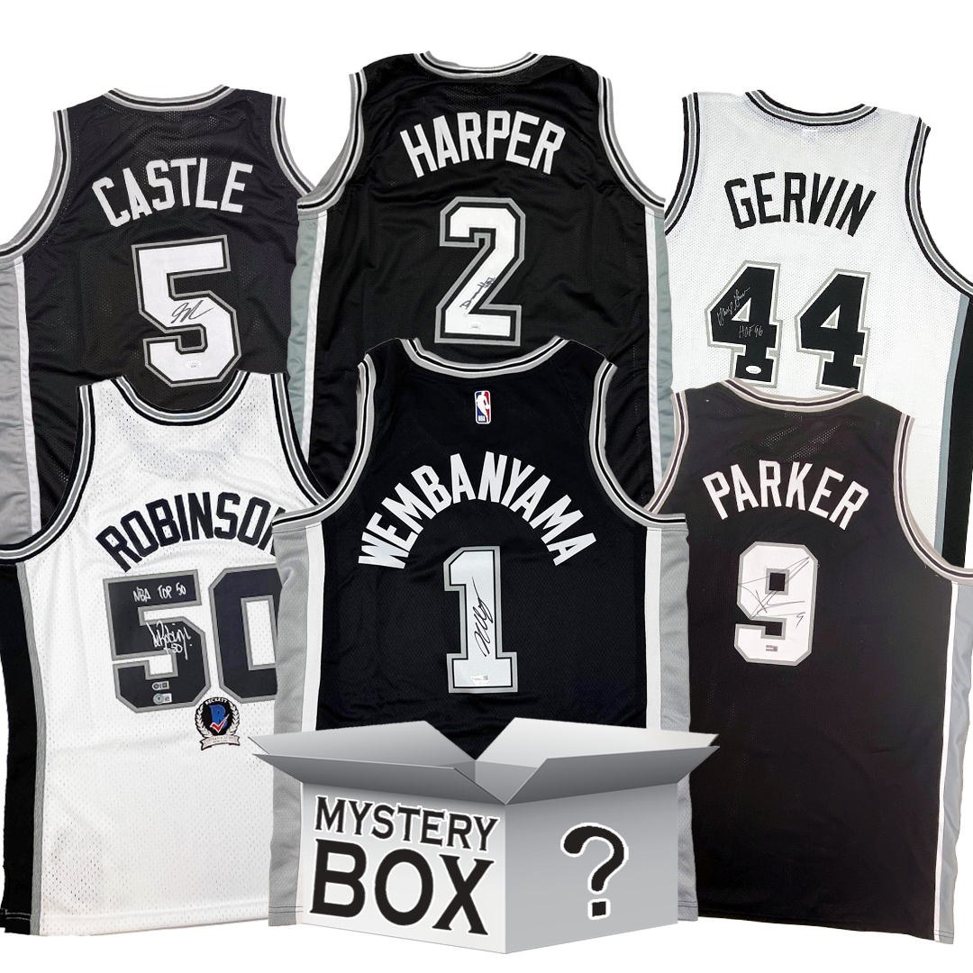 Autographed/Signed San Antonio Basketball Jersey Mystery Box with PSA JSA or Beckett COA