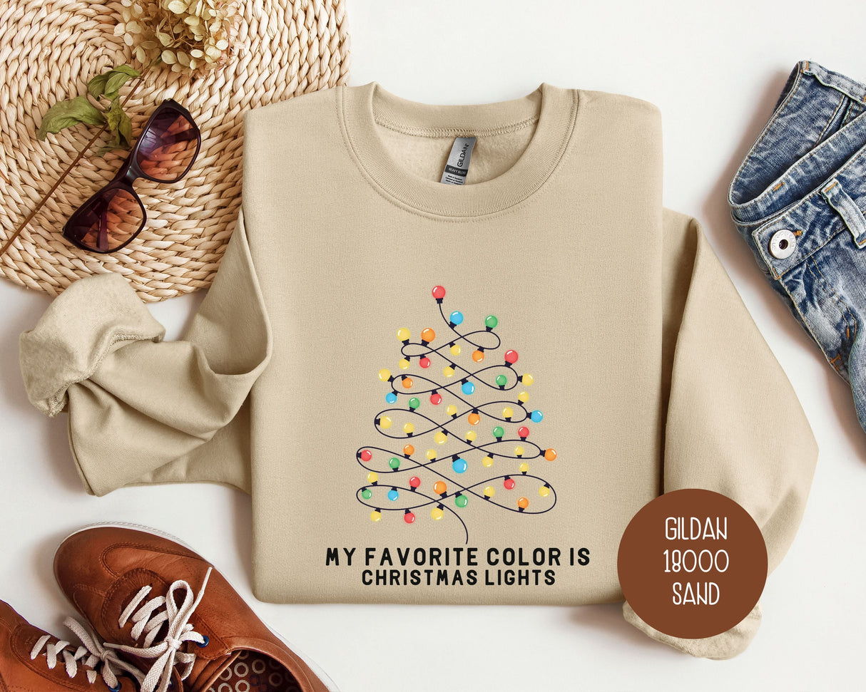 My Favorite Color is Christmas Lights Sweatshirt