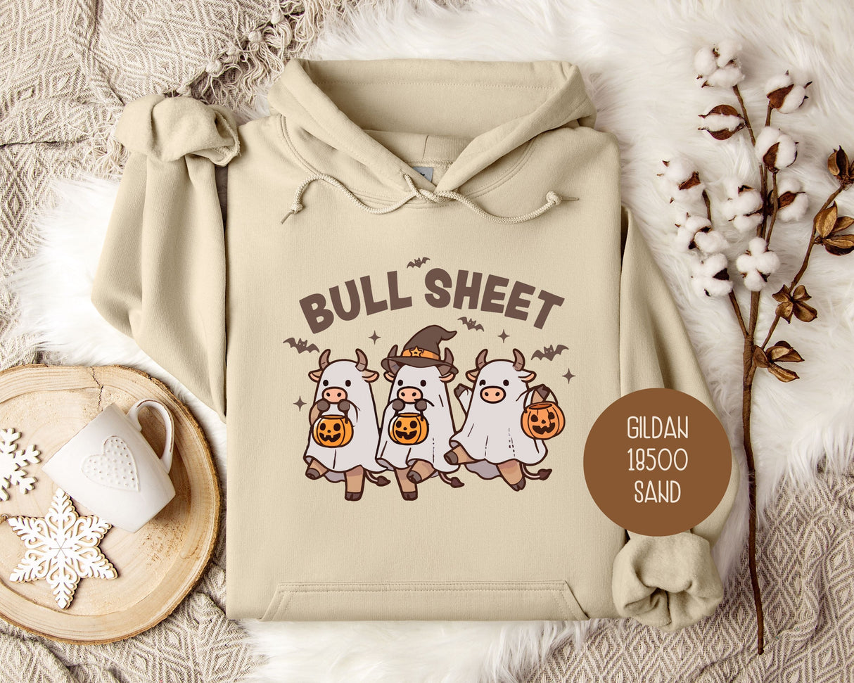 Bull Sheet Cute Ghost Cow Hoodie-1
