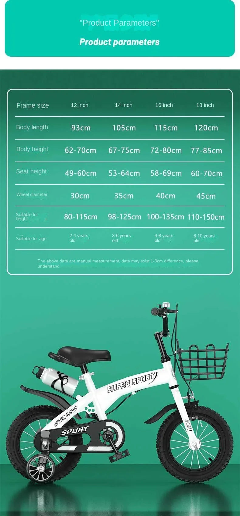 Children's Bicycles for Boys Aged 3-10 Years Old Children Girls Children's Bicycles with Flashing Auxiliary Wheels