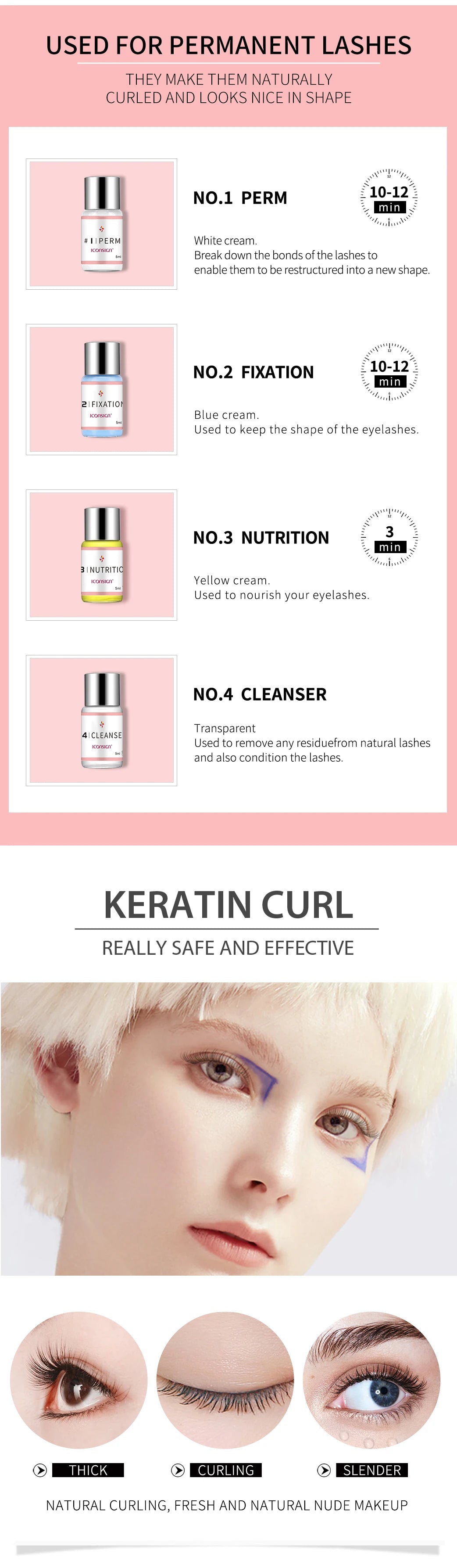 Kit de levantamiento de pestañas ICONSIGN, versión mejorada, levantamiento de pestañas de 6 a 8 semanas de duración, permanente de pestañas, potenciador de pestañas, herramientas de maquillaje