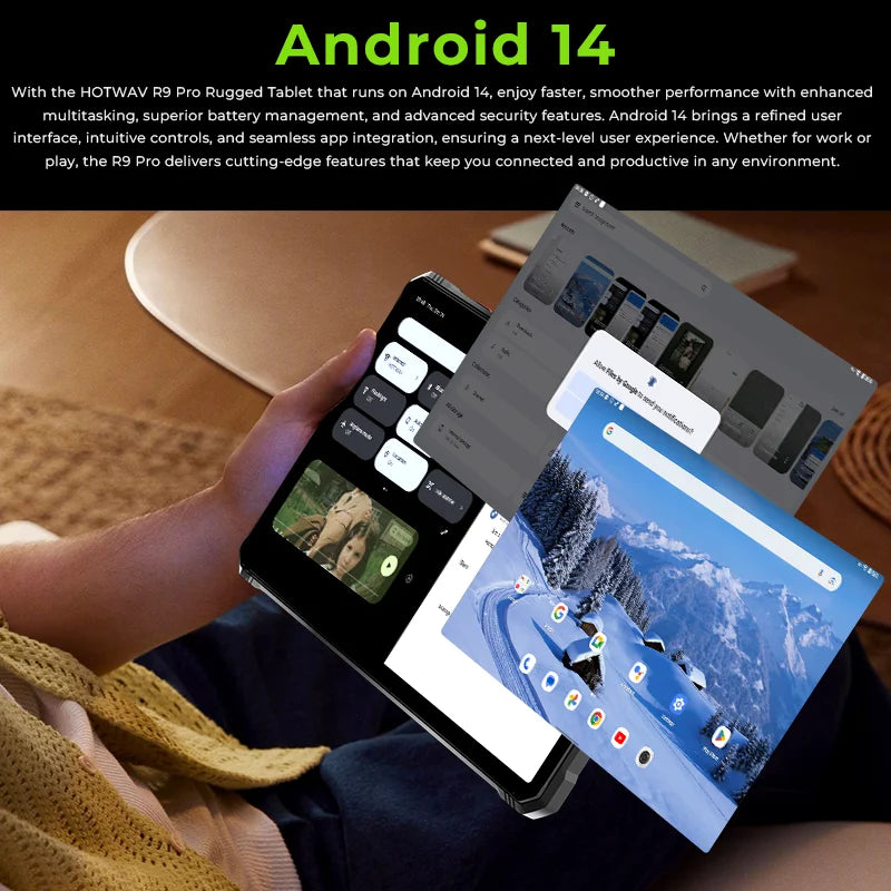 Tablette robuste HOTWAV R9 Pro 11 pouces FHD+ 2K, batterie de 20 080 mAh, Android 14, 6 Go, 256 Go, appareil photo, 4G, version internationale
