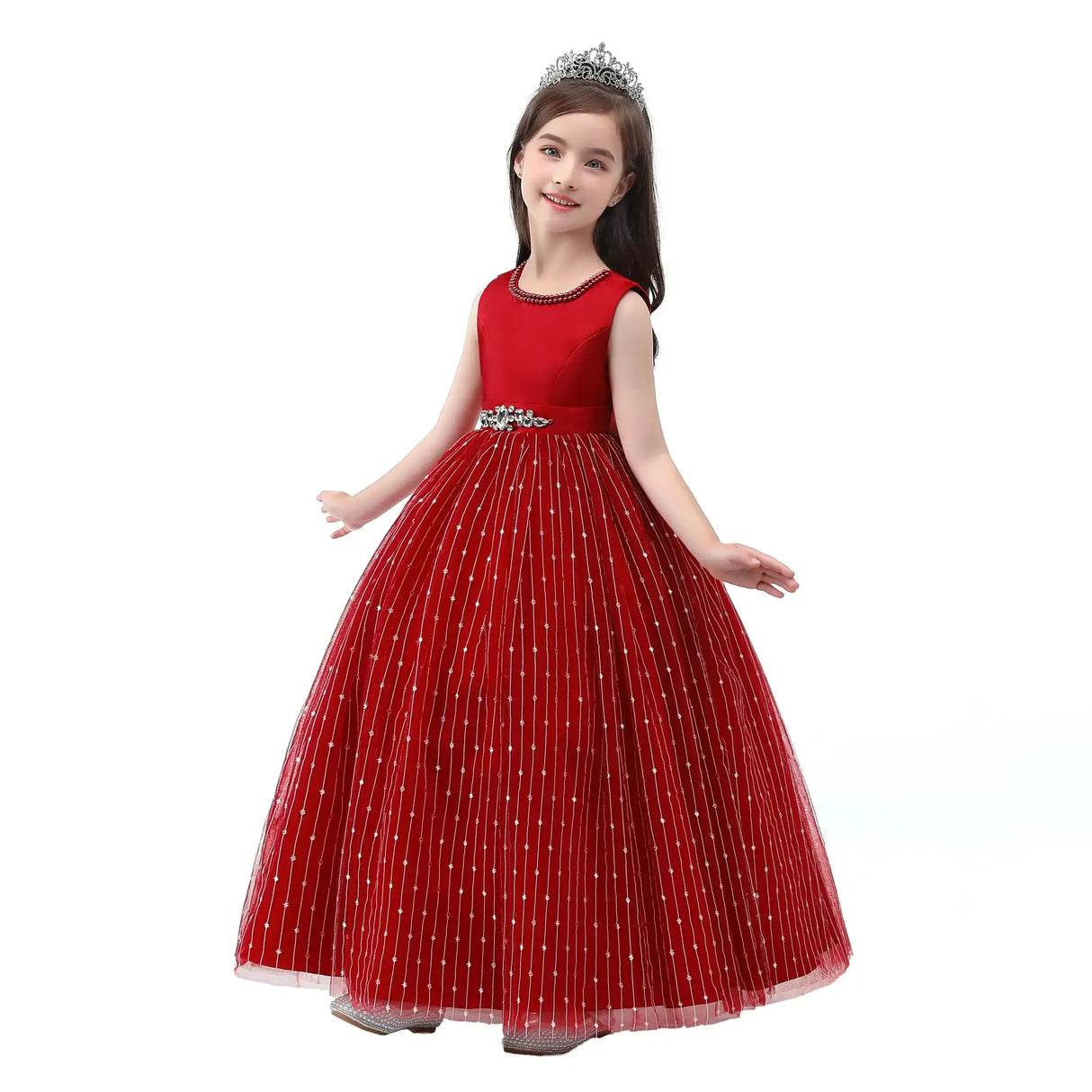 New Princess dress Large children's long dress Girl piano performance dress Festival party dress