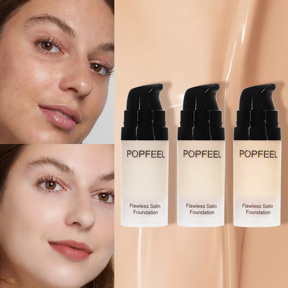 Base de maquillaje de larga duración POPFEEL Soft Focus: acabado transparente, cobertura modulable y efecto piel desnuda natural | Maquillaje impecable