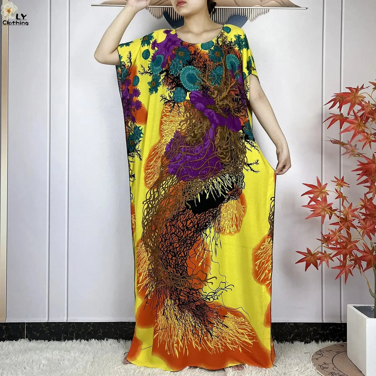 2024 Latest Muslim Sets Women Clothing Cotton Floral Loose Dashiki Long Dress African Abaya Dubai Traditional Islamic Clothing