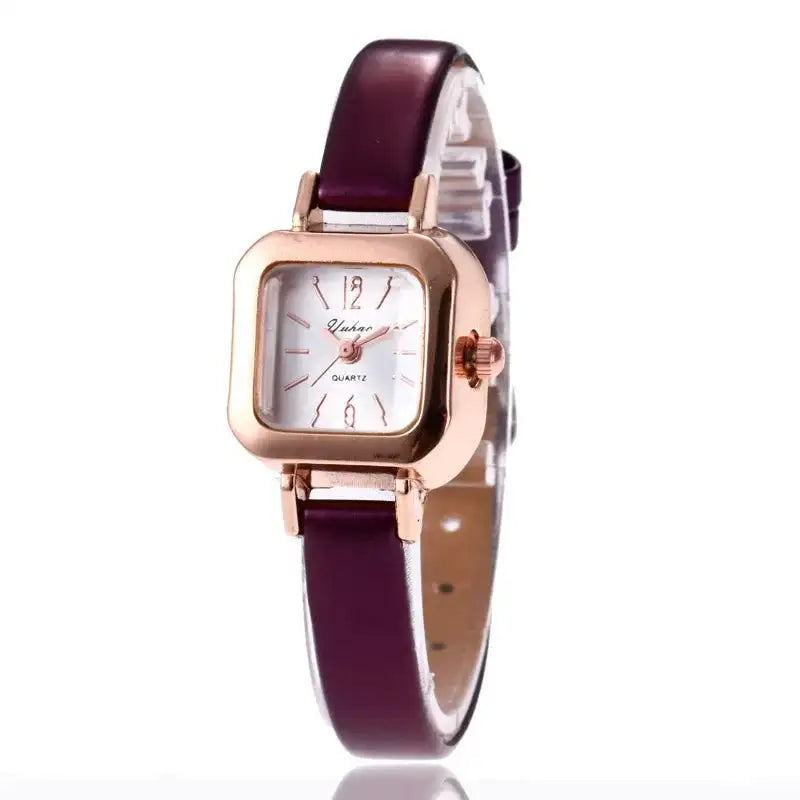 Women Watch Small Square Dial Thin Leather Strap Ladies Wristwatch Elegant Female Watches Casual Relogios Feminino Reloj - Lootquake