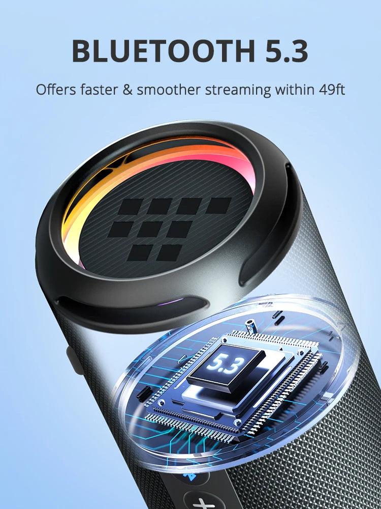 Enceinte Bluetooth Tronsmart T7 Lite, basses améliorées, portable, autonomie 24 h, contrôle par application, étanchéité IPX7, idéale pour le camping