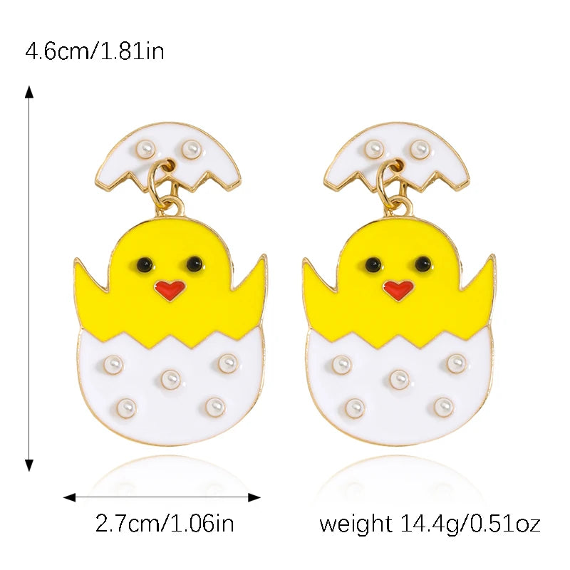 Best Lady Easter Earrings Alloy Pearls Rabbit Egg Shells Chicken Letters Tassels Various Options For You To Match - Lootquake