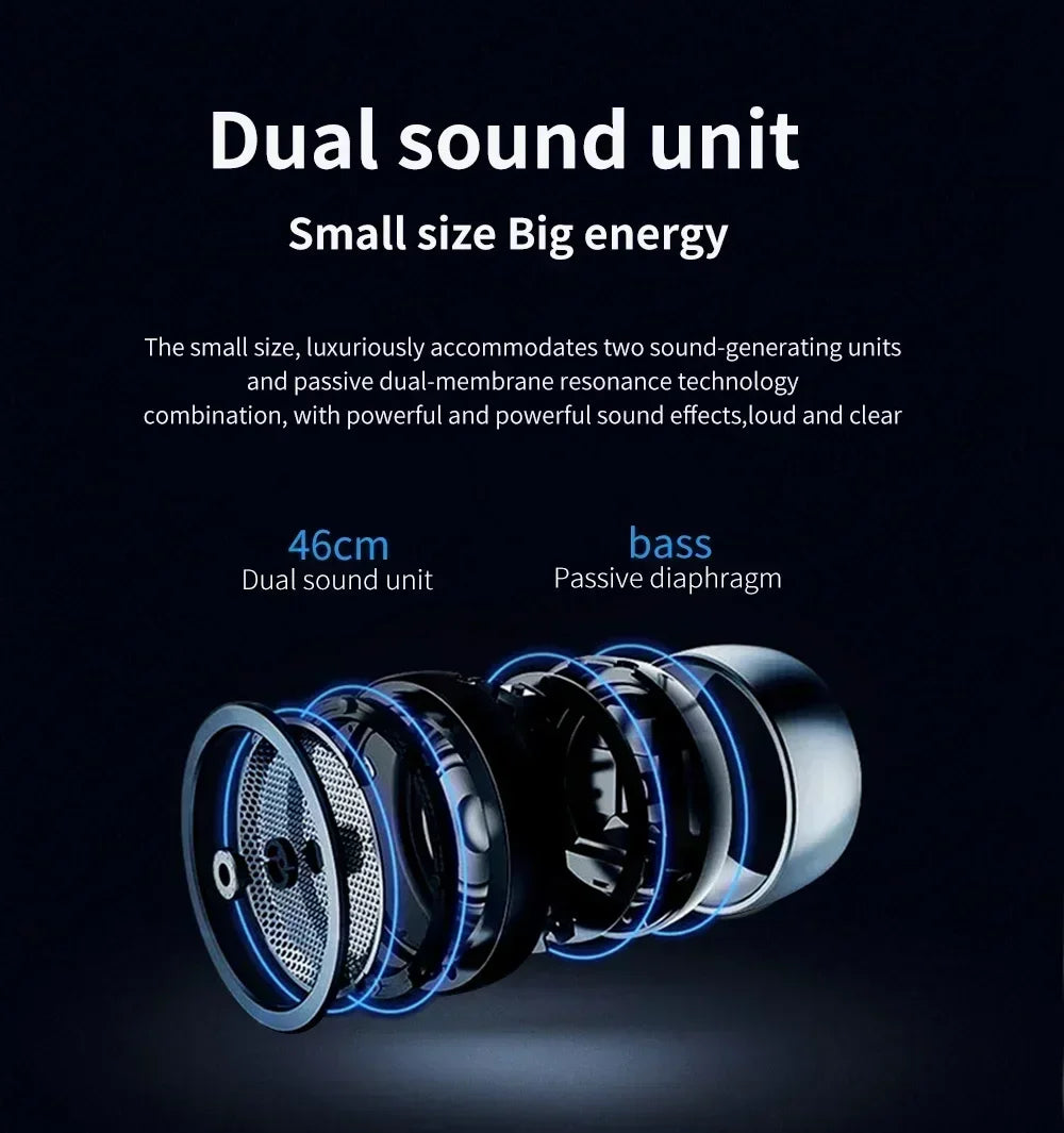 Altavoz Bluetooth T&G TG116c TWS inalámbrico, potente, portátil, para exteriores, subwoofer impermeable, sonido estéreo 3D, manos libres.