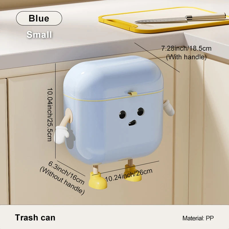 Compost Bin Kitchen for Counter Top or Under Sink, Plastic Hanging Trash Can with Lid, Wall Mounted Garbage Can for Bathroom,