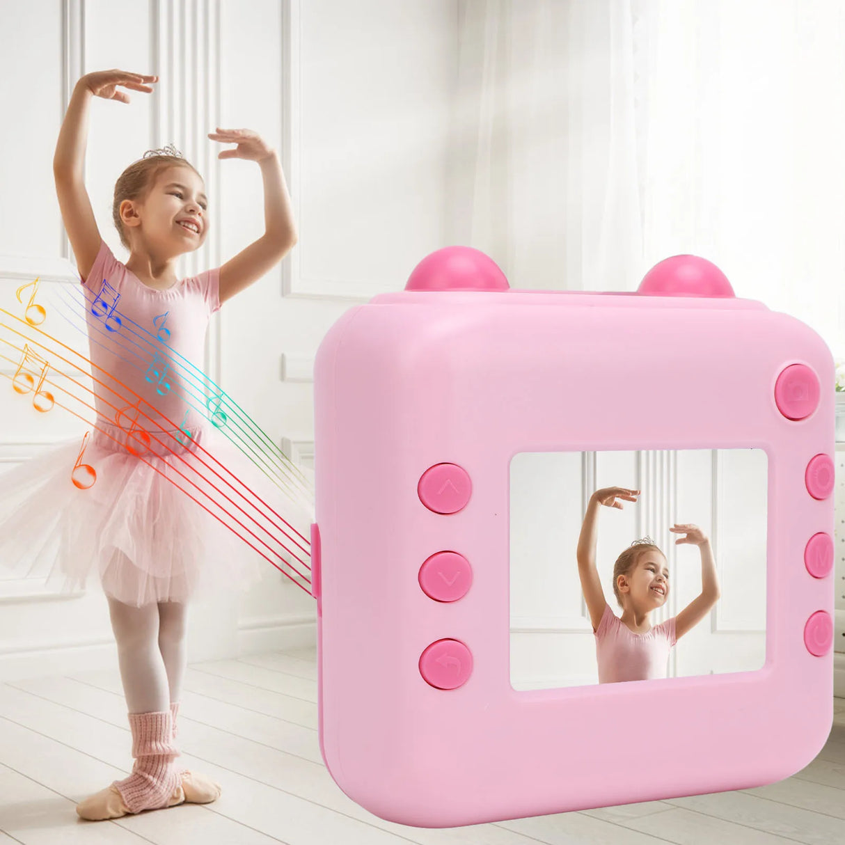 Cámara de impresión instantánea de 50 MP, pantalla de 2,4 pulgadas, protección ocular, 1000 mAh, multifuncional, zoom digital de 16x, 1080P, para viajes.