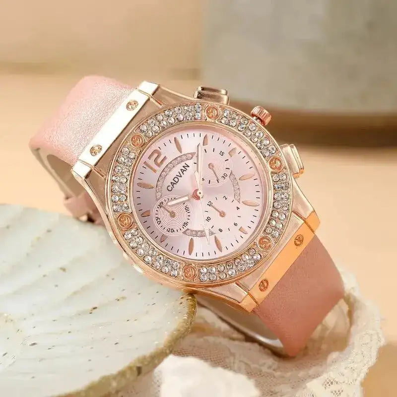 Watches Set Luxury Rhinestone Women Fashion Elegant Wristwatch Quartz Watch For Girl Ladies Clock Relogio Feminino - Lootquake