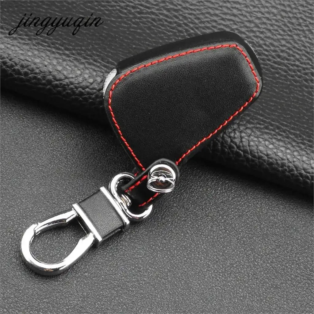 jingyuqin Leather Case Remote Car Key Cover 3/4 Button for Dodge JCUV Jeep Compass Grand Cherokee Patriot Pacifica Chrysler 300C - Lootquake