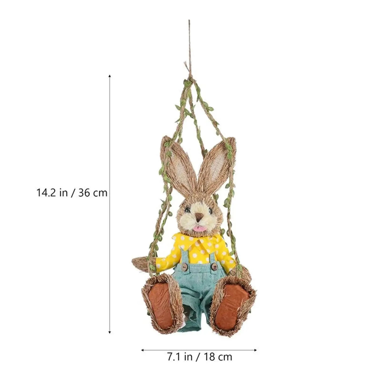 Easter Bunny Pendant Swing Rabbit Hanging Ornament for Dining Room Holiday Collections Display Home Decor Wedding Party Art Gift - Lootquake