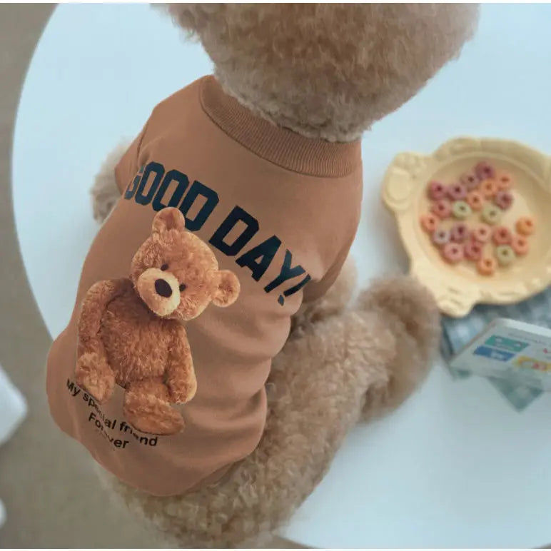 Dog Clothes Dog Costume Pet Clothes Cartoon Bear Pet Shirt Puppy Clothes Pet Vest Pet Clothes Dog Sport Shirt XS-XXL
