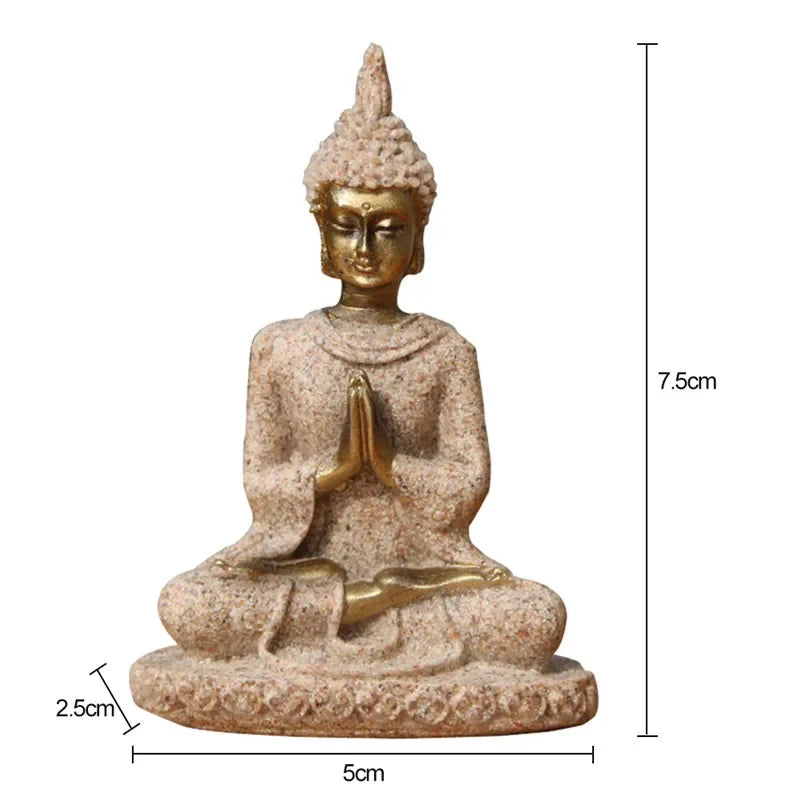 Escultura artesanal de arenisca, meditación sentada, estatua de Buda, escultura de elefante Ganesha, quemador de incienso, decoración Feng Shui,