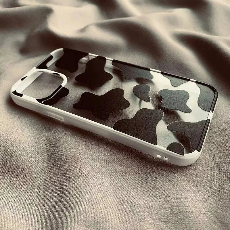 Bonita funda de silicona para teléfono con estampado de vaca