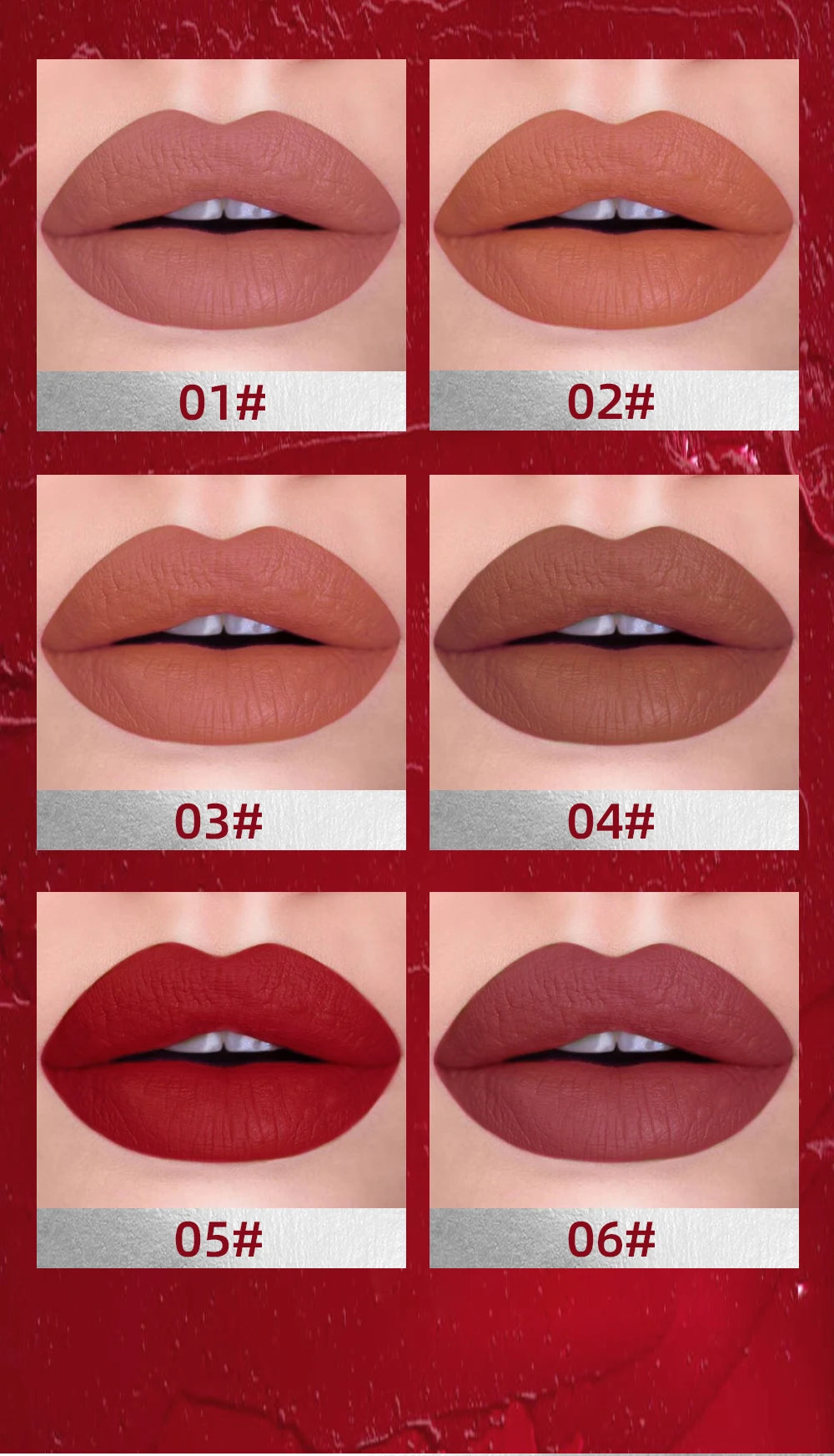 High Quality Professional Lipsticks Nude Matte Lipstick Long Lasting Moisturizing Makeup Sexy Red Lipgloss Tint Lips Cosmetics