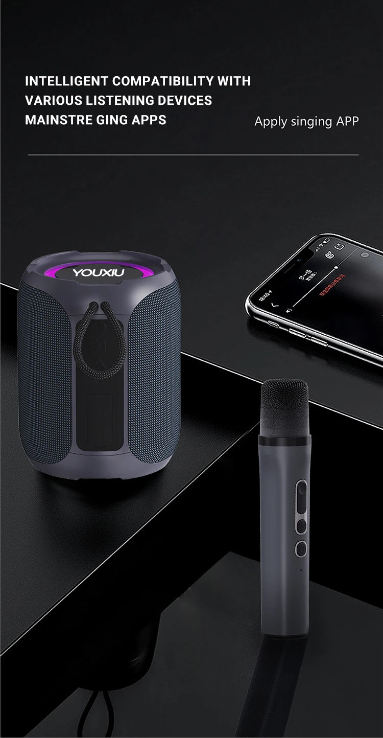 Altavoz Bluetooth portátil, subwoofer estéreo de 360 grados, resistente al agua IPX7, con iluminación, compatible con TF, TWS, inalámbrico, 40 W, para exteriores.