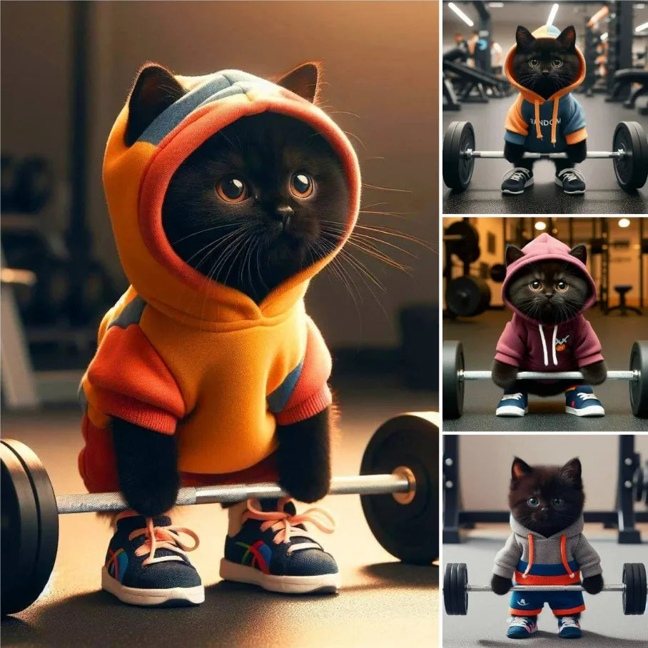 Cute Fitness Cat Sculpture. Cute Fitness Cat Sculpture Home Decor Desk Decor