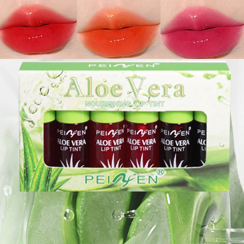 Brillo labial hidratante con brillo en 6 colores: un atractivo labial líquido rosa para niñas.