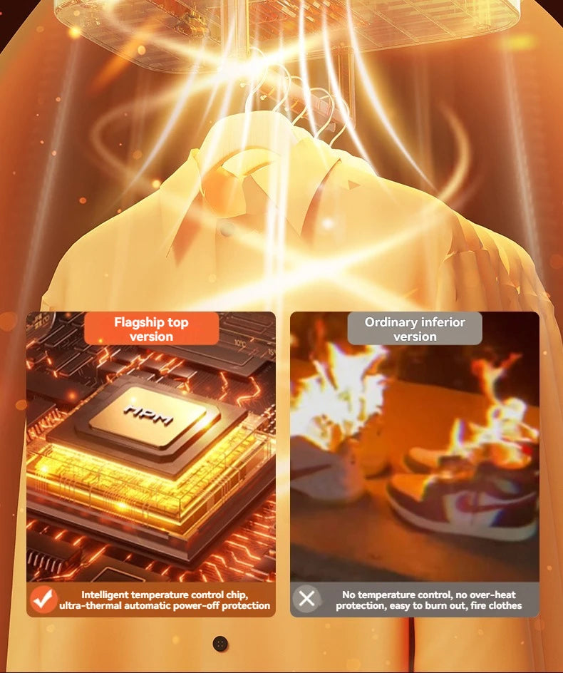 Mini sèche-linge portable pliable et électrique, intelligent, à séchage rapide et minuté, avec sac de séchage, compact et de voyage