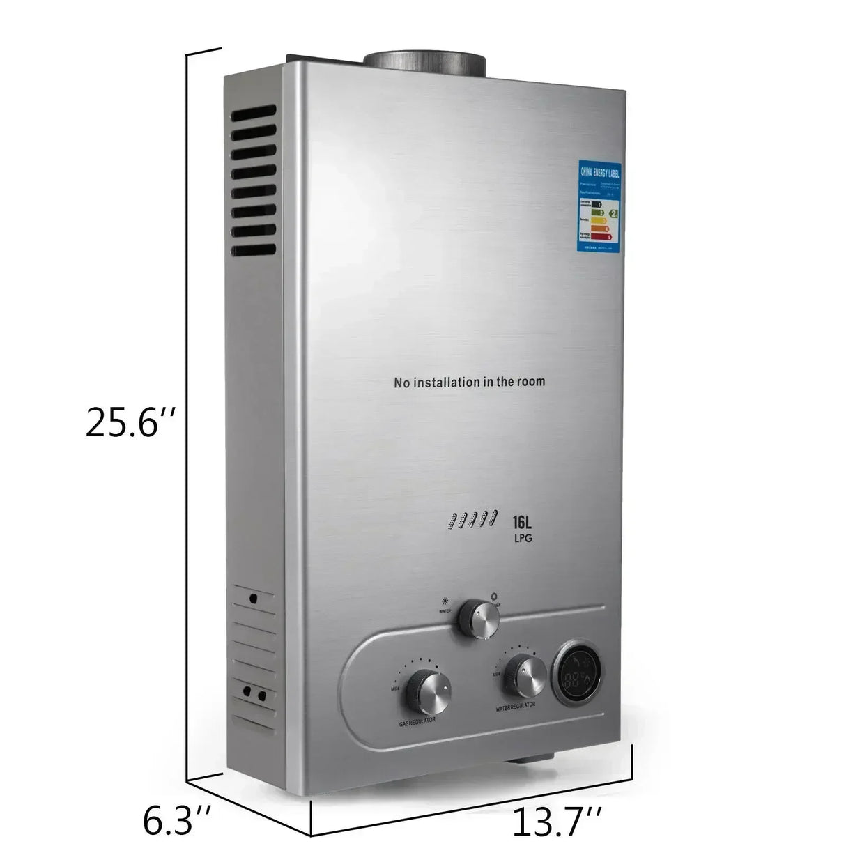Chauffe-eau à gaz GPL VEVOR 6L 8L 10L 12L 16L 18L Chauffe-eau à gaz GPL instantané domestique sans réservoir au propane Chauffe-eau à gaz sans réservoir