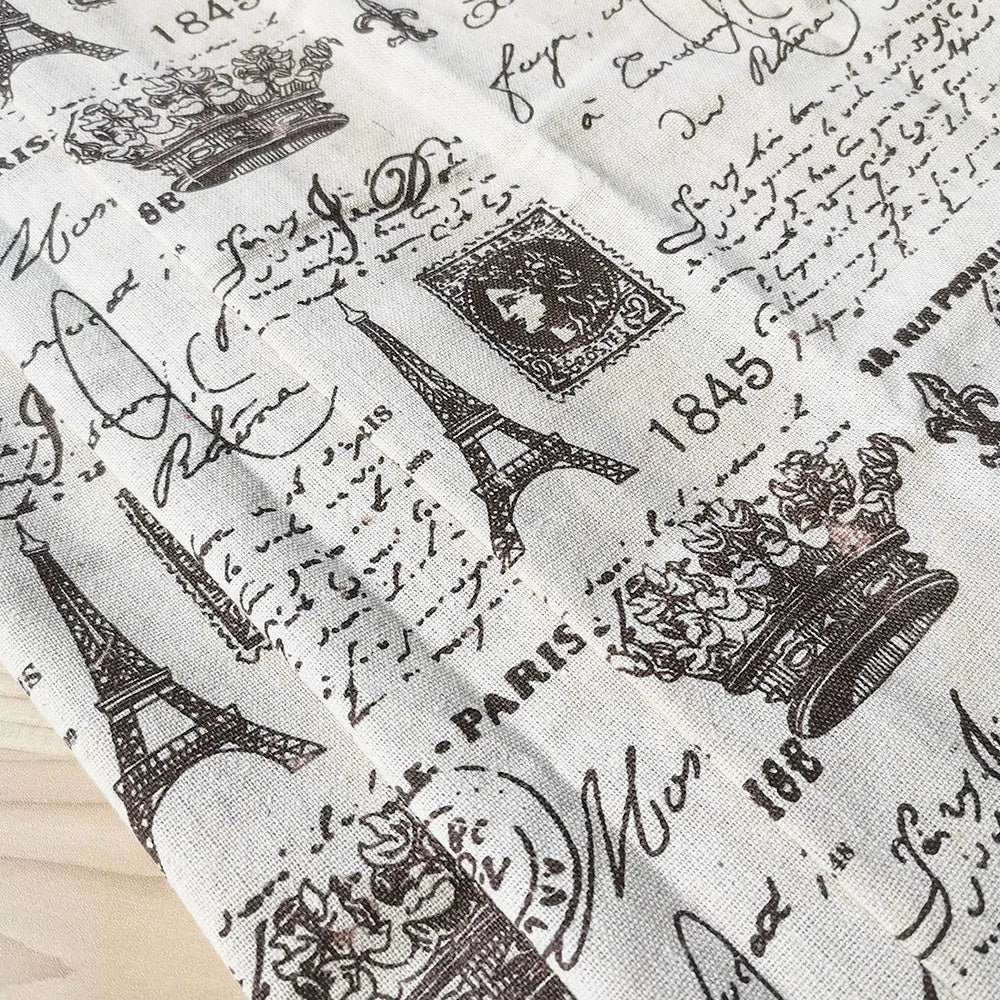 Tela estampada de periódico, tela acolchada de algodón y lino para costura DIY, mantel, cojín, mantel individual, bolsa de almacenamiento, materiales para manualidades