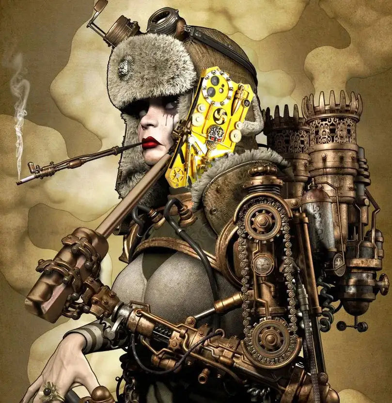 Metal Mechanical Gear Compass Shockproof Armor Phone Case For iPhone 14 13 12 11 15 Pro Max Skull Stand Heat Dissipation Cover - Lootquake