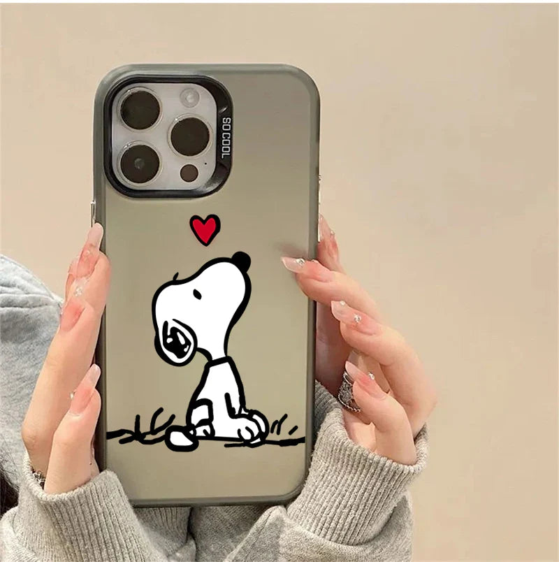 Preciosa funda de dibujos animados de Snoopy para iPhone