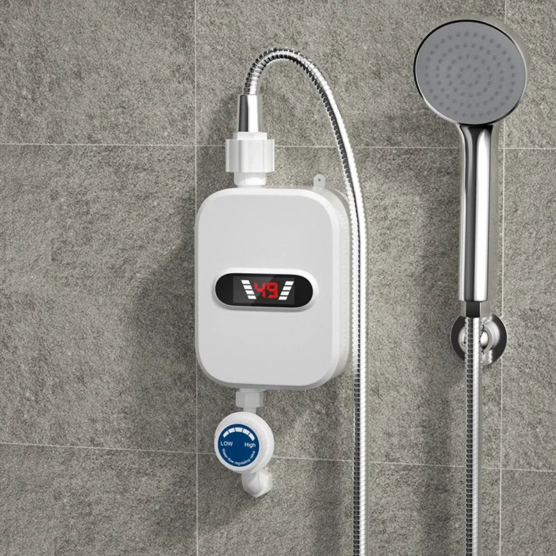 Chauffe-eau électrique instantané 3 500 W pour salle de bain, robinet de chauffage, chauffe-eau instantané en 3 secondes, pommeau de douche