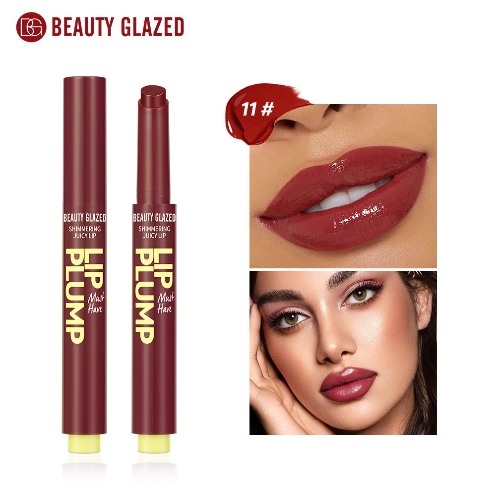 Beauty Glazed 12 Color Shimmering Juicy Lipstick,Shining Lip Plump,Moisturizing Nourishing Women Lip Makeup.Girl's Gift
