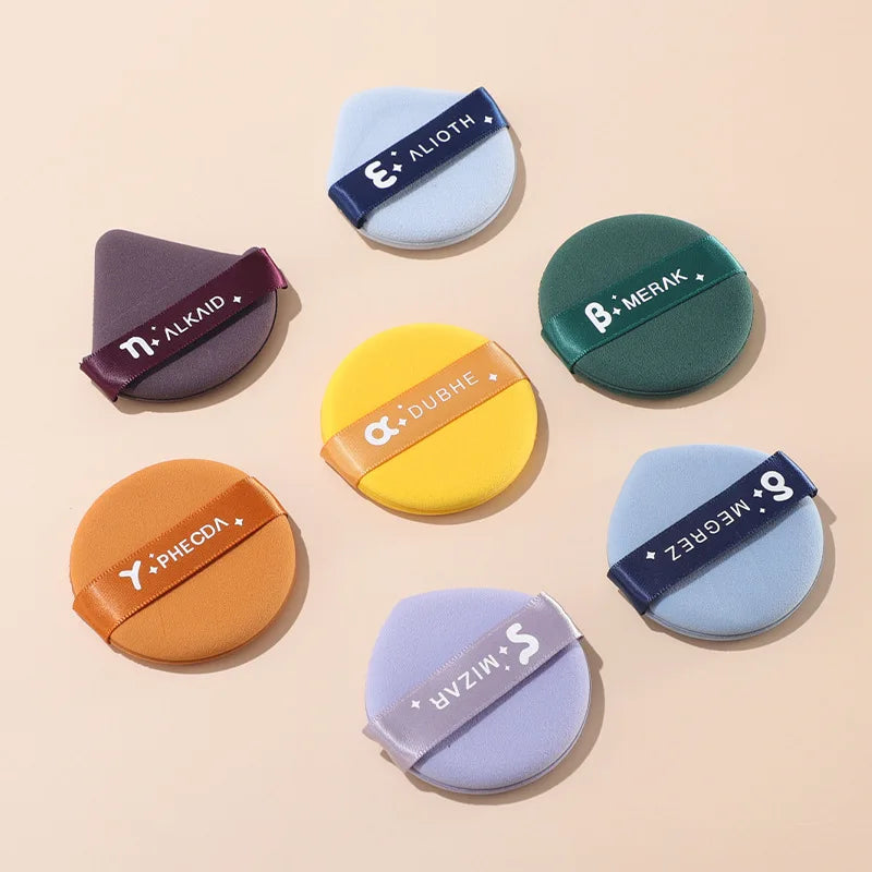 1 esponja cosmética redonda, cuadrada y triangular, suave, seca y húmeda, de doble uso, con cojín de aire, para base de maquillaje, herramientas de maquillaje.