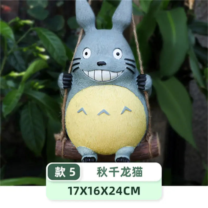 Large Garden Statue Cartoon Anime Totoroed Sculpture Creative Kawaii Miyazakis Hayaos Totoros Resin Figurines Garden Home Decor