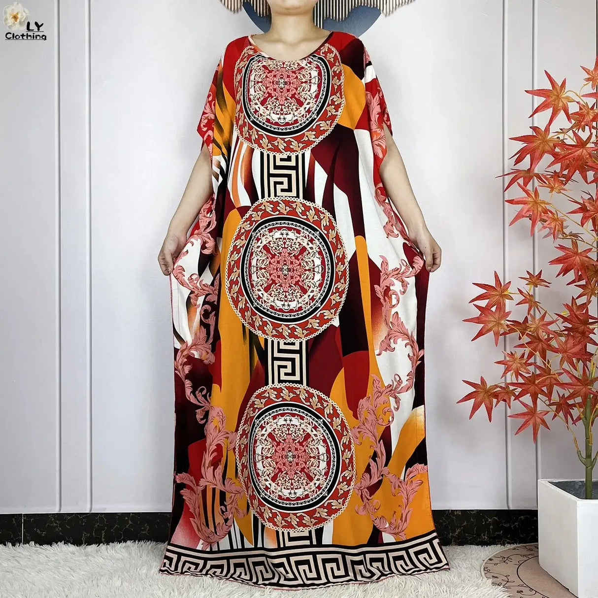 2024 Latest Muslim Sets Women Clothing Cotton Floral Loose Dashiki Long Dress African Abaya Dubai Traditional Islamic Clothing