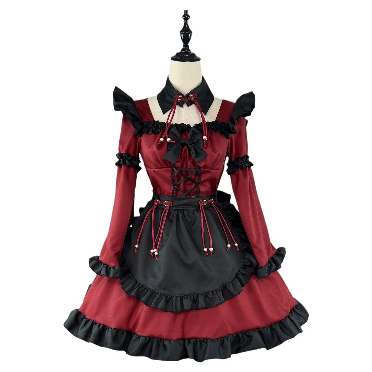 Halloween Gothic Maid Devil Cosplay Costumes Sweet Lolita Party Princess Dress Apron Headwear Neckwear Women Plus Size Cos