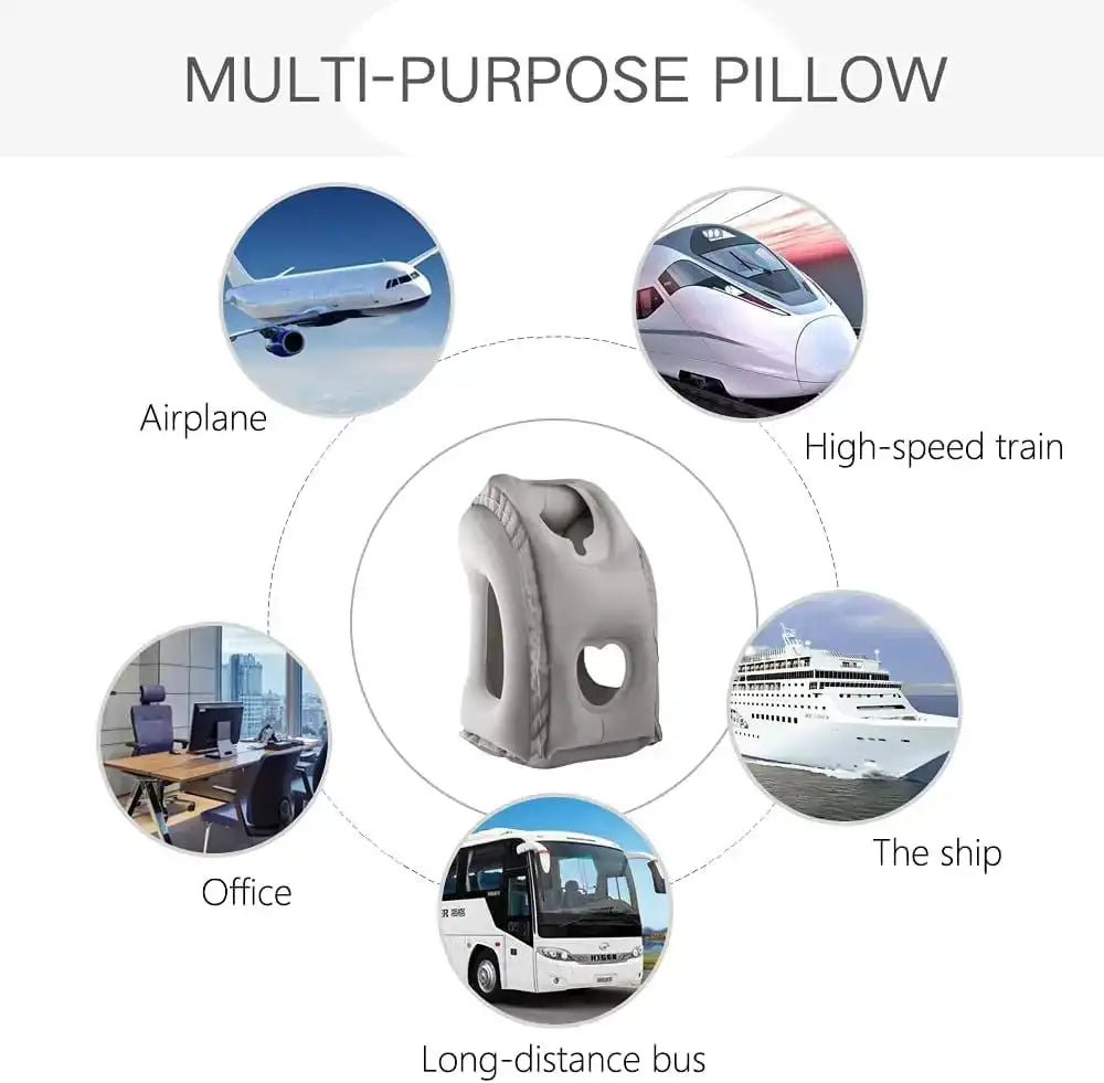 Inflatable Travel Sleeping Bag Portable Cushion Neck Pillow for Men Women Outdoor Airplane Flight Train Sleeping Easy - Lootquake