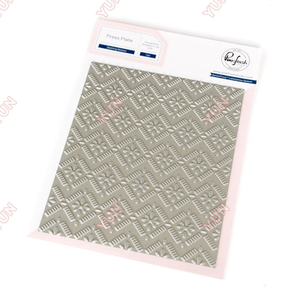 February 2025 New pink Floral Field Metal Cutting Dies Stamp Stencil Hot Foil Set DIY fresh Scrapbook Card Handmade Embossing - Lootquake