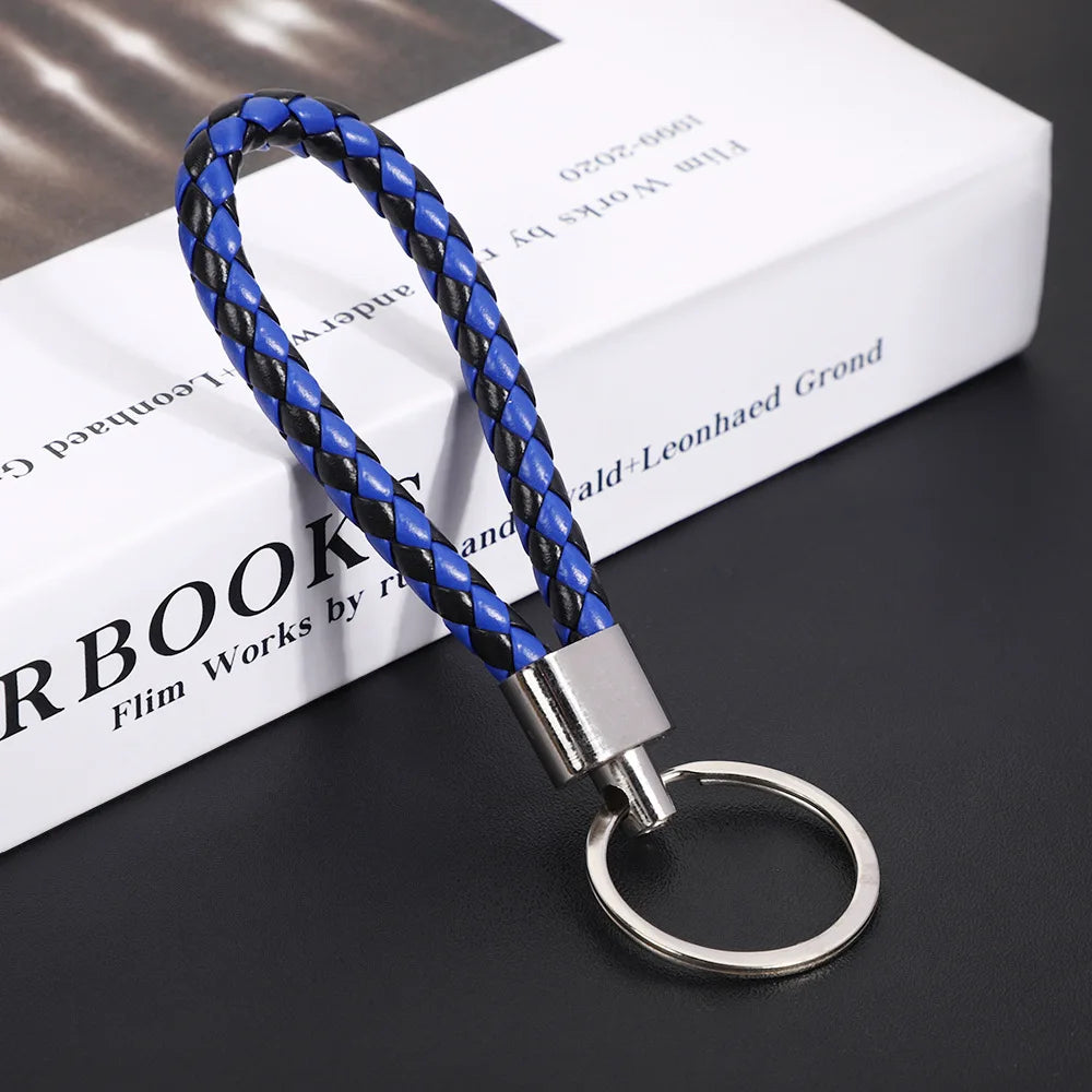 Originality PU Leather Metal Organization Rope Keychain Personality Custom Name Text Keyring Car Moto Key Ring Chain Gift - Lootquake