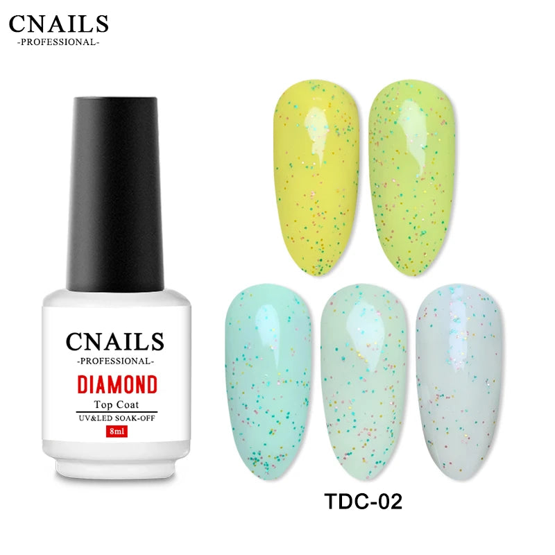 Esmalte de uñas CNails sin necesidad de limpiar, capa superior de gel transparente, capa base de gel, barniz de secado rápido, capa superior UV/LED, accesorios para decoración de uñas, esmalte de uñas mate