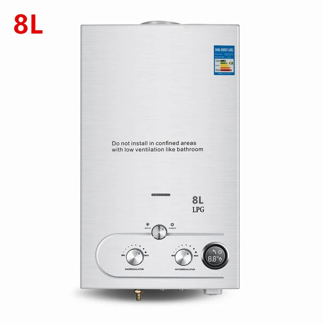 Chauffe-eau instantané au propane 6 L/8 L/10 L/12 L/16 L/18 L en acier inoxydable, chauffe-eau instantané au gaz de pétrole liquéfié 36 kW