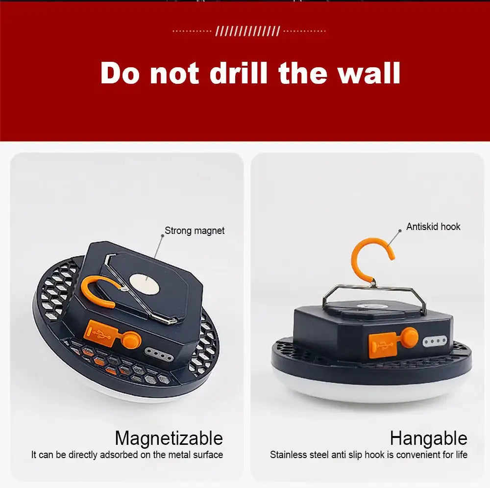 7200mAh Portable Emergency Night Market Light LED Tent Light Rechargeable Lantern Outdoor Camping Bulb Lamp Flashlight Home - Lootquake