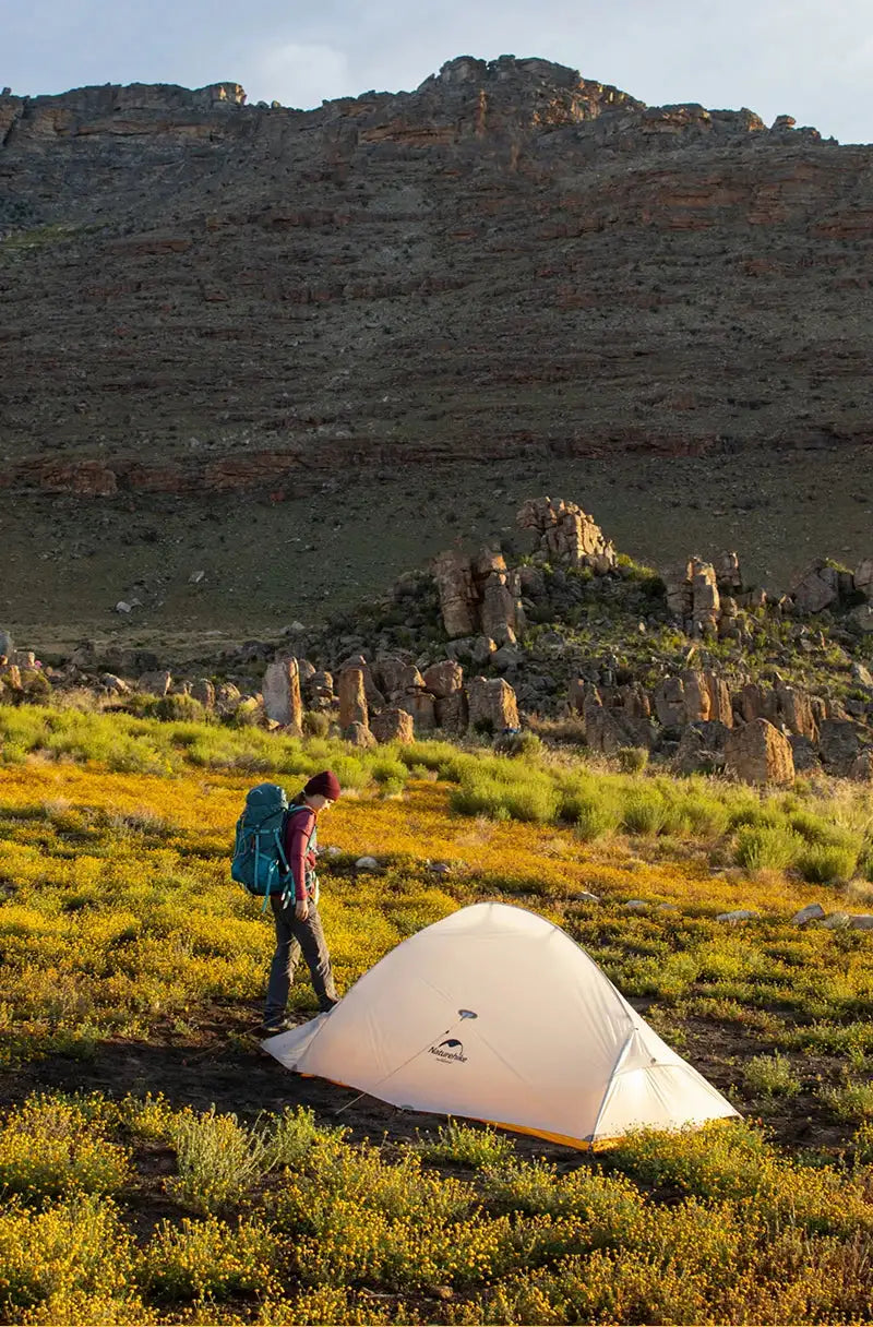 Naturehike Camping Tent Ultralight Portable Cloud Up 2Person 10D Upgraded Folding Backpack Waterproof Tent Travel Beach Tents - Lootquake