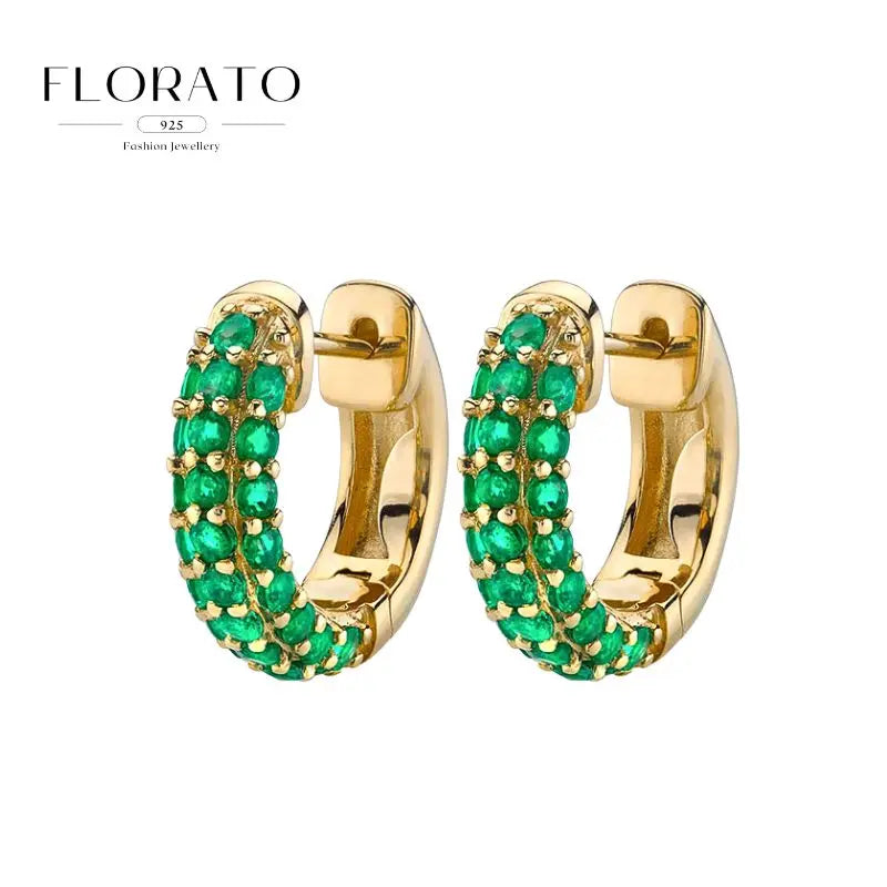 925 Sterling Silver Needle Micro-set Half Circle Zircon Hoop Ear Buckle Geometric Luxury Earrings Fashion Jewelry Gift Wholesale - Lootquake